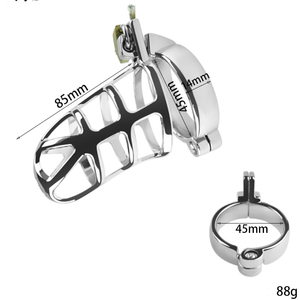Лидер продаж, 3 размера, кольцо целомудрия, устройство из алюминиевого сплава, полузакрытая клетка целомудрия, секс-игрушки для мужчин - Product Image 4