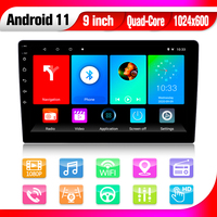 Pemutar Multimedia mobil, GPS navigasi Auto Radio Stereo Video musik Android Double Din 9 inci 1 + 16GB multifungsi