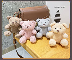 11cmのかわいい漫画クマぬいぐるみキーホルダー：やわらか動物ドール、カワイイ熊のぬいぐるみ、子供向けバッグチャーム - Product Image 6