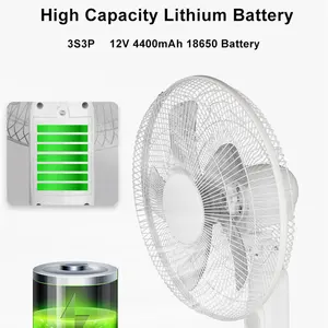 Kipas ac dc elektrik, baterai lithium kuat dengan baterai