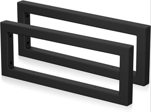 Set of 2 Modern Eco-Friendly Black Metal Floating Shelf <b>Brackets</b> Heavy Load Bearing Wall Mount DIY Support Frame for Bathroom - Product Image 2