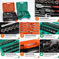 Kit d'outils de réparation automobile 82 pièces, ensemble d'outils manuels portables pour l'entretien automobile avec étui rigide pour les urgences de véhicule, 1 ensemble