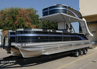 Bateau ponton de luxe à deux étages de 9 m (30 pieds) avec moteur hors-bord de 250 CV, vitesse de 30 à 35 nœuds, idéal pour les fêtes