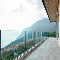 Garde-Corps en Verre pour Terrasse sans Cadre avec Balustrade en Verre Trempé de 12 mm, Profilé en U en Aluminium pour Balcon et Design de Terrasse