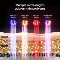 Masker Wajah LED 4 Warna Nirkabel Berkualitas Tinggi, Perangkat Perawatan Kulit Pribadi Portabel Tanpa Kabel dengan Cakupan Leher, 408 Inti Cahaya