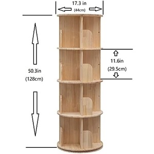 Wohn möbel antike Bambus Massivholz Bücherregale Kinder rotierende Bücherregal - Product Image 4