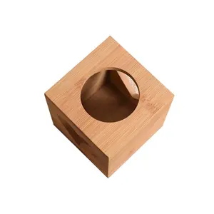 Custom Design Yoga Spa Home Decor Gift Bamboo Wax Melt Burners Wooden Essential Oil Burner Scented Wax Melt Burner