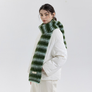 Sciarpa Invernale da Donna 17*170cm, <span class=keywords><strong>25</strong></span> Nuovi Modelli in Stile Coreano, Traspirante, Lunga, Bicolore a Righe, in Misto Lana, Calda e Atmosferica - Product Image 2