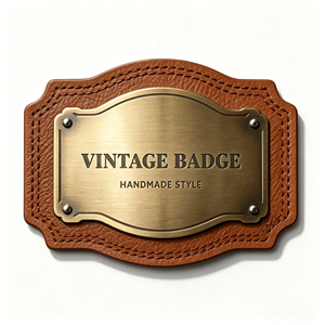 Placa Metálica Grabada con Remaches y Reverso de Cuero Texturizado, Etiqueta con Logotipo Personalizado para Productos de Cuero de Lujo - Product Image 2