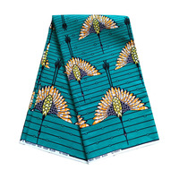Kain Cetak Lilin Asli Afrika YACHITEX 100% Katun Dengan Motif Bunga Kuning