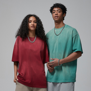 250G Schwergewicht Premium Fashion T-Shirt <span class=keywords><strong>Monkey</strong></span> Wash Sun Faded T-Shirt Streetwear Acid Washed Hochwertiges Baumwoll-T-Shirt - Product Image 5