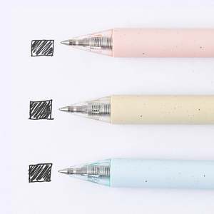 Stylo bille en paille de blé ABS, action facile par pression, pointe balle 1,0 mm, encre noire, écriture supérieure, couleur macaron - Product Image 4