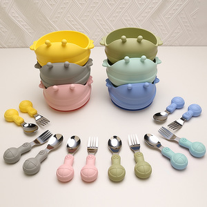 Bol en silicone personnalisé avec logo, résistant à la chaleur, sans BPA, double poignée, qualité alimentaire, pour bébés et tout-petits, vaisselle pour repas, cadeau - Product Image 3