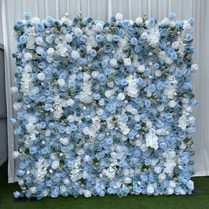 Handcrafted Greenery Floral Panel 3D <b>Artificial</b> <b>Flower</b> Wall Romantic Backdrop For Home Wedding Event Photo Decor - Product Image 2