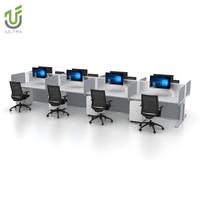 Poste de travail de bureau moderne et durable IULTRA, bureau rectangulaire pour 1 à 8 personnes avec armoires de rangement