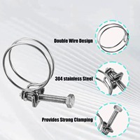 Collier de serrage double fil en acier inoxydable 304 réglable pour tuyaux de carburant, d'air et d'eau, connecteur pour applications automobiles, industrielles et de plomberie