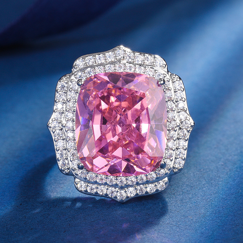 Bague diamant rose