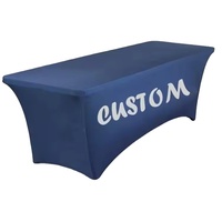 Nappe de table en polyester imprimée numériquement sur mesure, style festif doux, pour mariage, salon professionnel, stand, décoration de table
