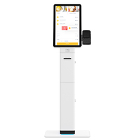 Kiosque élégant au sol avec écran tactile incurvé de 23.6 "Android/Windows OS Garantie de 12 mois pour les espaces de vente au détail et de restauration