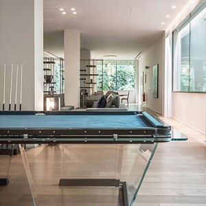 2025 Thiết Kế Mới Khung Hợp Kim Nhôm Bida Bảng Morden Phong Cách Pha Lê Thủy Tinh Hồ Bơi Bảng 8ft 9ft Thủy Tinh Loại Bida Cho Bán - Product Image 3