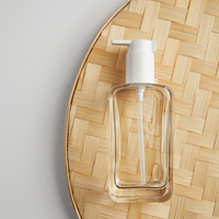 Botol Hand Sanitizer 150ML Silinder Kaca Bening Tutup Ulir Ukiran Warna Kustom Sabun Cuci Tangan Penghapus Makeup