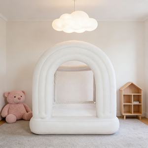 Castillo Inflable Pequeño Blanco para Niños, Mini Ciudad Arcoíris, Jumper Interior Silencioso, Castillo Hinchable para Niños - Product Image 4