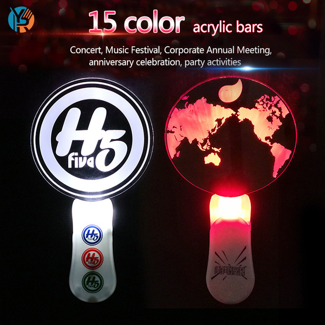 Wholesale Custom 15 Color Acrylic LED Light Stick Kpop Glow Stick for Concert Party Music Concert Festival Corporate Decoration