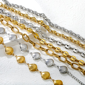 Stainless Steel Women's Geometric <b>Bracelet</b> 18k Gold Plated Heart Shape Party Jewelry Stackable Fashion Accessory - Product Image 1