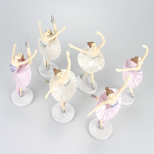 Ballet Girl Cake Toppers 3 Piece Set Pink White Plastic Reusable Birthday Decorations - Product Image 1