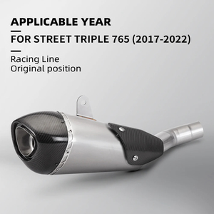 Pour Street Triple 765 <span class=keywords><strong>S</strong></span> R RS 2017 - 2022, modification du système d'échappement moto, silencieux en fibre de carbone - Product Image 3
