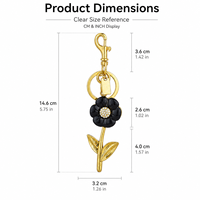 Porte-clés marguerite en alliage de zinc électroplaqué, pendentif de sac floral mignon double face tournesol, cadeau tendance pour femme