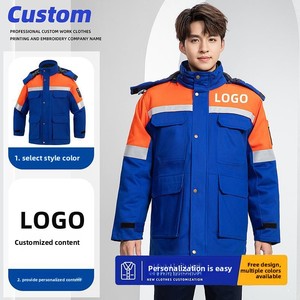 Overol y Chaqueta de Trabajo para <span class=keywords><strong>Soldador</strong></span>, de Algodón Puro, Ignífugo, Resistente al Frío, para Hombre, Disponible en Invierno - Product Image 3
