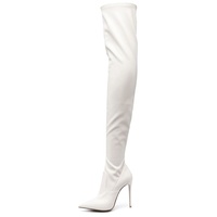 Femmes grande taille Baddie noir blanc vert talon aiguille Legging bottes sur le genou Stretch cuisse chaussette hiver automne botte