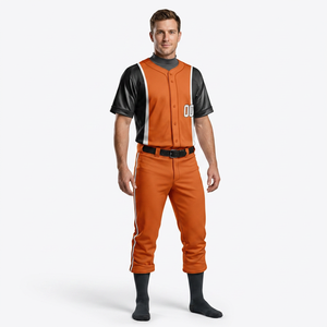 Uniforme de Béisbol Personalizado de Poliéster con Sublimación Completa - Jersey Azul Marino y Verde Neón con Pantalones - Product Image 1
