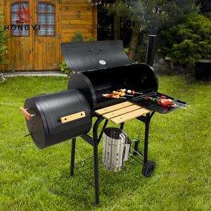 Barbecue au charbon de bois Hongyi avec fonction fumoir, 60 cm, chariot, pour usage extérieur, maison et villa - Product Image 1