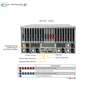 Supermicro GPU SuperServer SYS 522GA NRT 5U para Montaje en Rack, Admite 10 GPU, Doble Raíz PCIe, Entrenamiento de IA, Juegos en la Nube, Disponible en Stock SYS-522G - Product Image 3