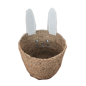 <span class=keywords><strong>Cesta</strong></span> de Pascua Moderna con Diseño de Conejito, Material de Jacinto de Agua y Paja, Organizador y Decoración para Cuarto Infantil, Regalo para Picnic - Product Image 3