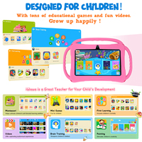 IWAWA Tablet anak kamera ganda 7 inci, PC baterai 3000mAh casing silikon 2GB MTK menyenangkan pendidikan terlaris untuk Natal