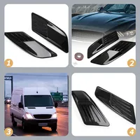 1 Paire de Décorations de Capot Moteur pour Voiture, Panneaux de Ventilation en Forme de Feuille, Petites Couvertures d'Aération, Design de Sortie d'Air