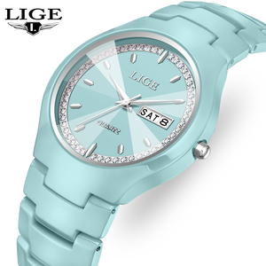 <span class=keywords><strong>Reloj</strong></span> <span class=keywords><strong>de</strong></span> Cerámica Cian LIGE LG89267 para Mujer, <span class=keywords><strong>Reloj</strong></span> <span class=keywords><strong>de</strong></span> Pulsera con Cristales <span class=keywords><strong>de</strong></span> Estrás, Analógico <span class=keywords><strong>de</strong></span> Cuarzo, Resistente al Agua, Elegante, OEM - Product Image 1