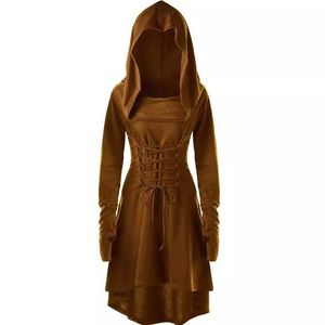 Halloween Gotische Renaissance Middeleeuwse Jurk Party Cosplay Prinses Victoriaanse <span class=keywords><strong>TV</strong></span> Film Lange Mouwen Capuchon Mantel Polyester Dames - Product Image 2