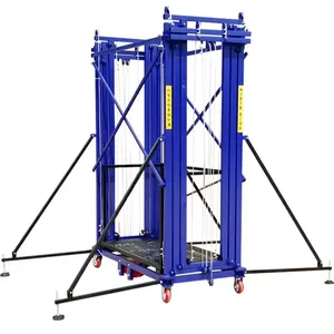 Échafaudage portable en aluminium léger télescopique, capacité <span class=keywords><strong>de</strong></span> charge 500 kg, <span class=keywords><strong>hauteur</strong></span> <span class=keywords><strong>de</strong></span> <span class=keywords><strong>travail</strong></span> 3 m, 4 m, 5 m pour la rénovation intérieure et extérieure - Product Image 1