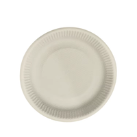 Assiettes en papier écologiques de 6 pouces, jetables, en canne à sucre, rondes, rayées, biodégradables, mini-assiettes en bagasse pour gâteaux, pour les fêtes