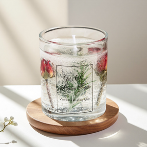 ชุดของขวัญหรูหราสำหรับผู้หญิงชุดเทียนเจลลี่ขี้ผึ้งพร้อมดอกไม้แห้งเทียนหอม - Product Image 1