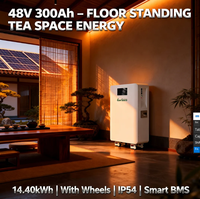 Baterai LiFePO4 48V 14kWh 300Ah untuk Sistem Surya All in One yang Dipasang di Dinding dengan Roda
