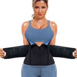 ウエストトレーナー女性用腹脂肪サウナ汗サポートおなかラップワークアウトベルトシェイパーバンドジッパー - Product Image 1