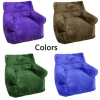 Fauteuil pouf pour adultes, adolescents et enfants, fauteuil pouf confortable et moelleux en velours côtelé avec rembourrage, canapé de sol pour salon