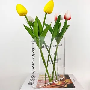 Amazon Hot Sale Hochzeits dekor Nordic Book Vase für Blumen Acryl Vase Home Schlafzimmer Büro Akzent