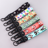 Porte-clés en polyester tissé avec imprimé Baleine, Faucon, Lune, pendentif métallique et accessoires de suspension en corde, vente en gros