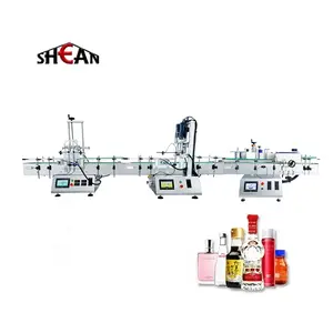 Automatic Small Glass Bottle Cooking Oil Juice Perfume Beverage Filling Capping and Labeling Machine Line